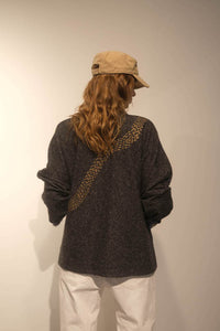 Okura jkt  grey twin embrodery